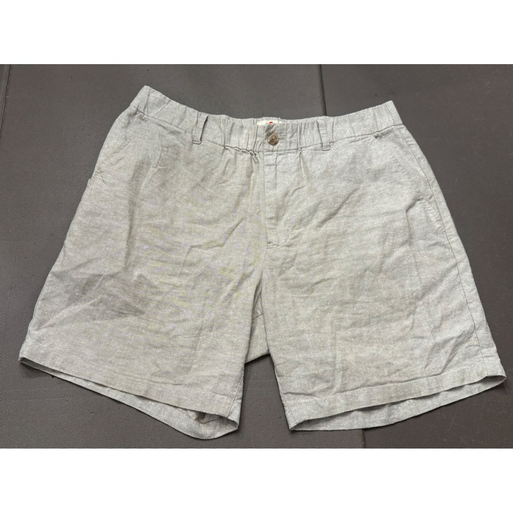 Marine Layer Mens Saturday Shorts Hemp Tencel Blend Beige Large 19929